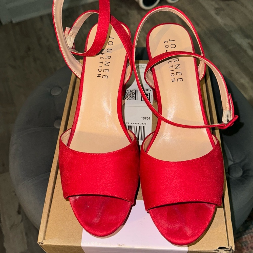 Sexy Red Platform Ankle wrap heels